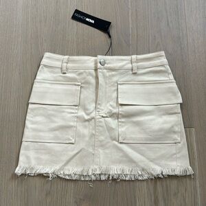 Fashion Nova Sara Cargo Micro Mini Skirt Cream Size XS